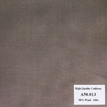 A50.013 Kevinlli V1 - Vải Suit 50% Wool - Nâu Trơn
